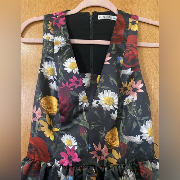 Alice+Olivia flower print dress with detachable bow belt - Picture 7 of 7